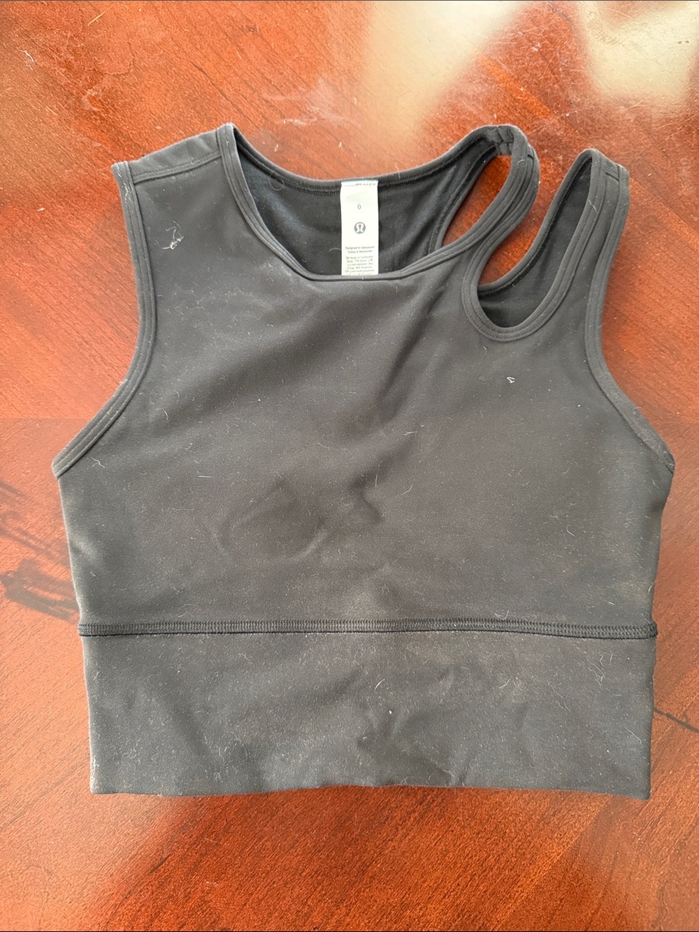 lululemon athletica Black Double-Strap Cropped Athletic Tank